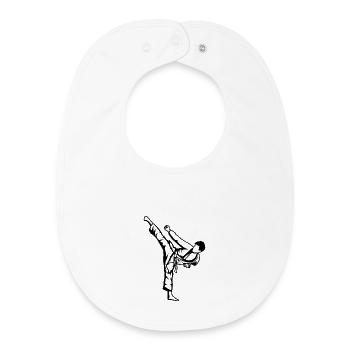 Karate Boy Drawing - Baby Organic Bib - white - Front