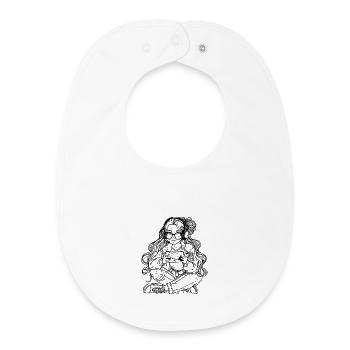 Croquis de fille de jeu - Bavoir bébé bio - blanc - Devant
