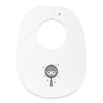 Raquette de badminton Bande dessinée - Bavoir bébé bio - blanc - Devant
