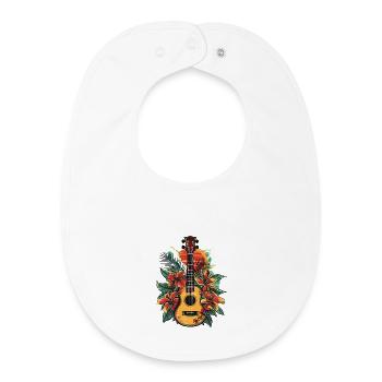 Ukulele - Baby Organic Lätzchen - Weiß - Vorne
