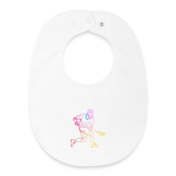 Dessin d’un joueur de crosse - Bavoir bébé bio - blanc - Devant