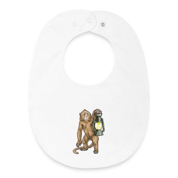 Monkey Lantern - Baby Organic Bib - white - Front