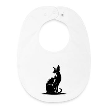Oriental Shorthair Cat - Baby Organic Bib - white - Front