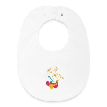 Flûtiste - Bavoir bébé bio - blanc - Devant