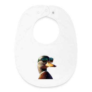 Ente Stockente Entenküken Duck Entlein Erpel Enten - Baby Organic Lätzchen - Weiß - Vorne