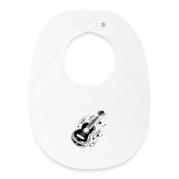 Ukulele Drawing - Baby Organic Bib - white - Front
