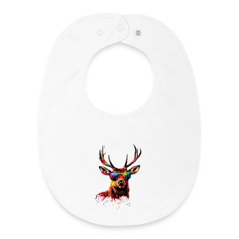 Deer, Antlers, Hunting, Deer, Reindeer, Red Deer, Hunter - Baby Organic Bib - white - Front
