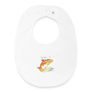 Fish Drawing Retro Style - Baby Organic Bib - white - Front