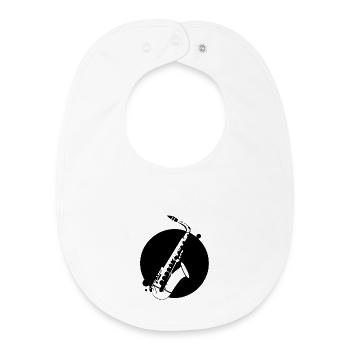 Saxophone - Baby Organic Bib - white - Front