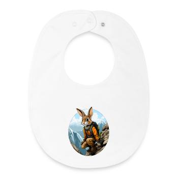 Rabbit Mountaineer / Hiking Rabbit - Baby Organic Bib - white - Front