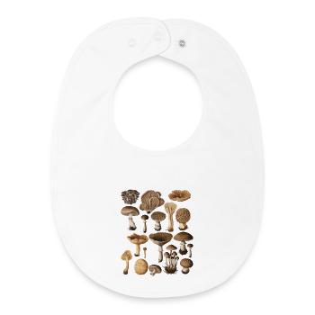 Fungi Collection Mushroom Variety Design - Baby Organic Bib - white - Front