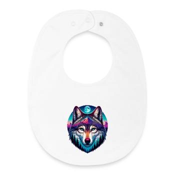 Loup - Bavoir bébé bio - blanc - Devant