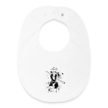 Violin Drawing - Baby Organic Bib - white - Front