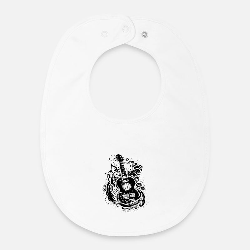 Ukulele - Baby Organic Lätzchen - Weiß