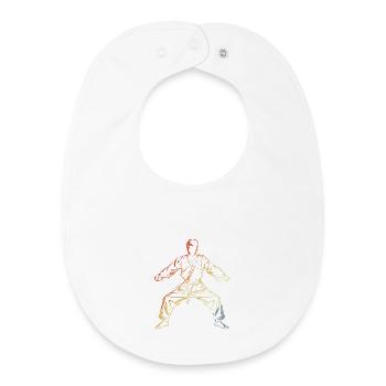 Karate Junge Skizze Vintage - Baby Organic Lätzchen - Weiß - Vorne