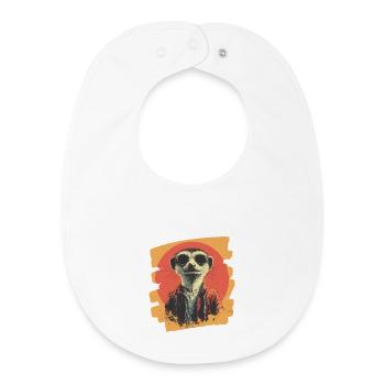 Erdmännchen Retro - Baby Organic Lätzchen - Weiß - Vorne