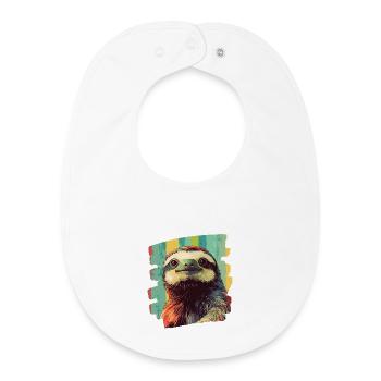 Sloth Retro - Baby Organic Bib - white - Front