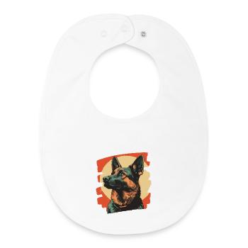 German Shepherd Retro - Baby Organic Bib - white - Front