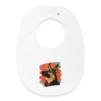 German Shepherd Retro - Baby Organic Bib - white - Front