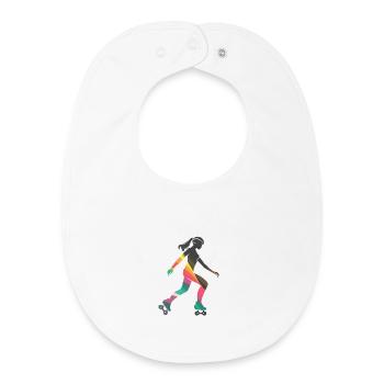 Roller skating girl - Baby Organic Bib - white - Front