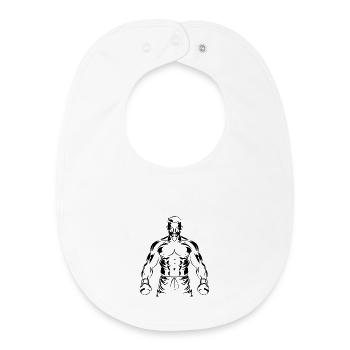 Dessin de Boxer Boy - Bavoir bébé bio - blanc - Devant