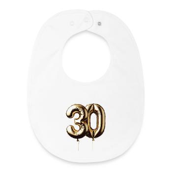 30 Years Gold Balloon Foil Balloon Gift - Baby Organic Bib - white - Front