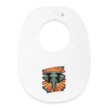 Elefant Retro - Baby Organic Lätzchen - Weiß - Vorne