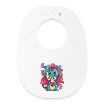 Dragon Spring Heart Dragon Nature Child Baby Kids - Baby Organic Bib - white - Front