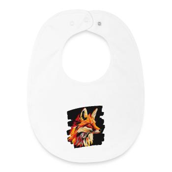 Fox Art - Baby Organic Bib - white - Front