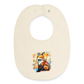 Fox - Baby Organic Bib - soft Ecru - Front