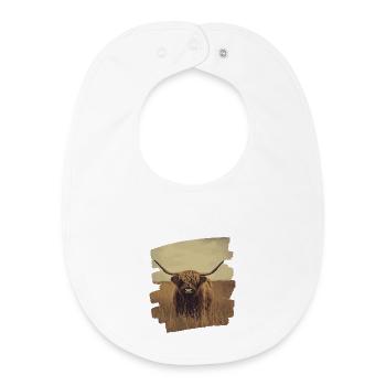 Scottish Highland cattle - Baby Organic Bib - white - Front