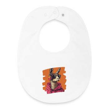 Lama - Bavoir bébé bio - blanc - Devant