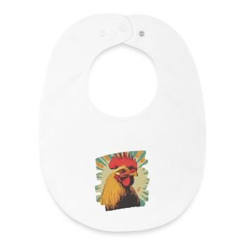 Rooster - Baby Organic Bib - white - Front