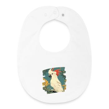 Cacatoès - Bavoir bébé bio - blanc - Devant