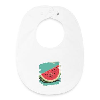 Watermelon - Baby Organic Bib - white - Front