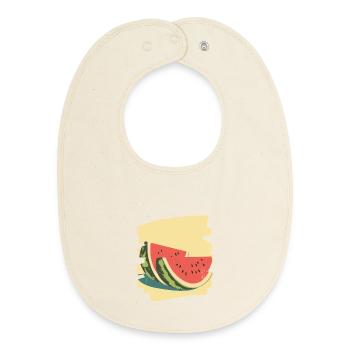 Pastèque - Bavoir bébé bio - écru doux - Devant