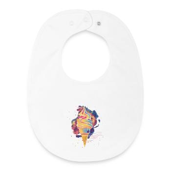Cream Vaporwave - Baby Organic Bib - white - Front