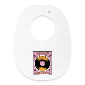 Le vinyle avant tout - Bavoir bébé bio - blanc - Devant