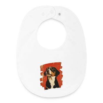 Entlebucher Mountain Dog - Baby Organic Bib - white - Front