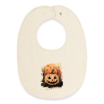 Halloween Kürbis - Baby Organic Lätzchen - Natur - Vorne