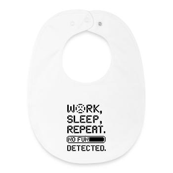 Travail Sommeil Répétition Aucun plaisir détecté Style numérique - Bavoir bébé bio - blanc - Devant
