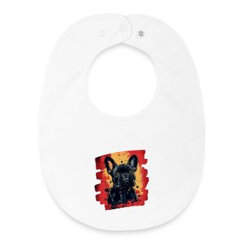 Frenchie Französische Bulldogge - Baby Organic Lätzchen - Weiß - Vorne