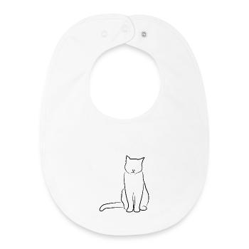 Cat Drawing - Baby Organic Bib - white - Front