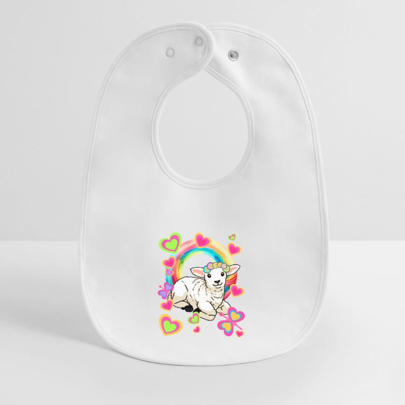Rainbow Sheep Sheep Easter Easter Lamb Child Baby Organic Bib