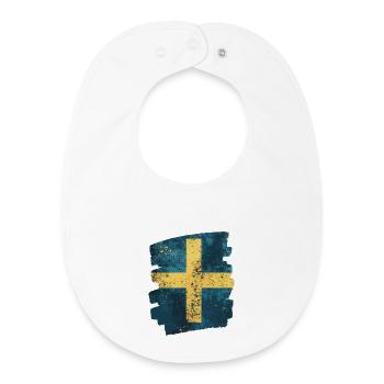 Drapeau suédois Suède - Bavoir bébé bio - blanc - Devant