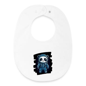 Panda Astronaut - Baby Organic Lätzchen - Weiß - Vorne