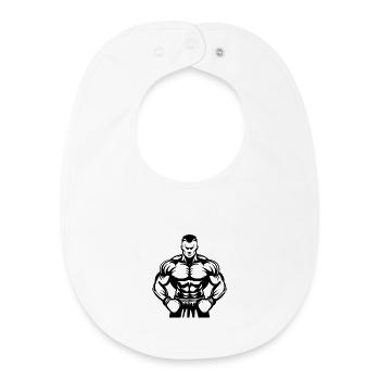 Boxer Drawing - Baby Organic Bib - white - Front