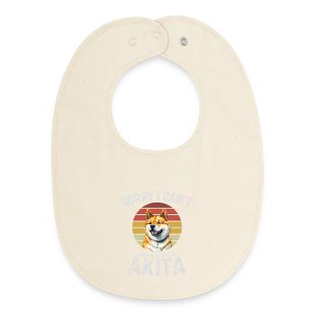 Akita Dog Apology Graphic  - Baby Organic Bib - soft Ecru - Front