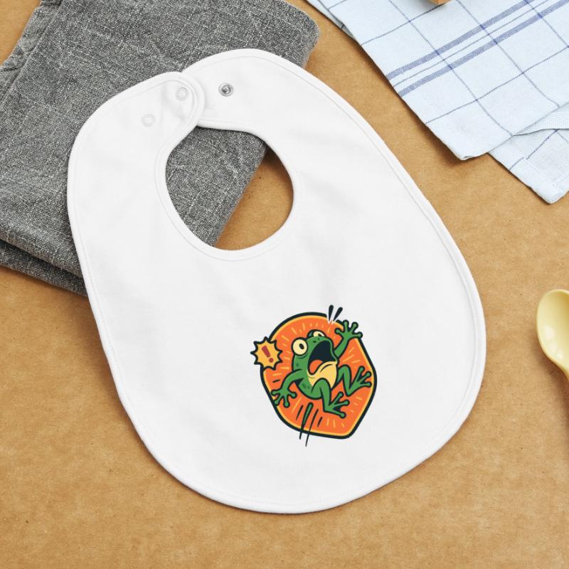 Panikfrosch-Abzeichen Baby Organic Lätzchen