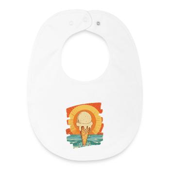 cream and cream scoop summer sunset - Baby Organic Bib - white - Front